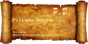 Pilinger Dorina névjegykártya
